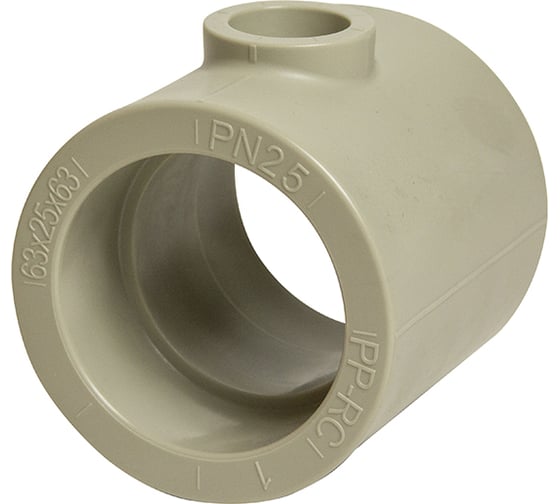Переходной тройник VRT 63х25х63 EVER plast, серый, Россия 538406