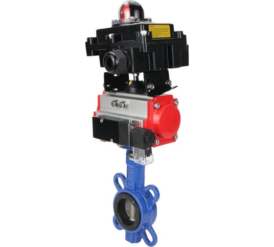 Затвор DN.ru GGG50-GGG40-EPDM Ду50 Ру16 с пневмоприводом, пневмораспределителем, БКВ D050-13771 1