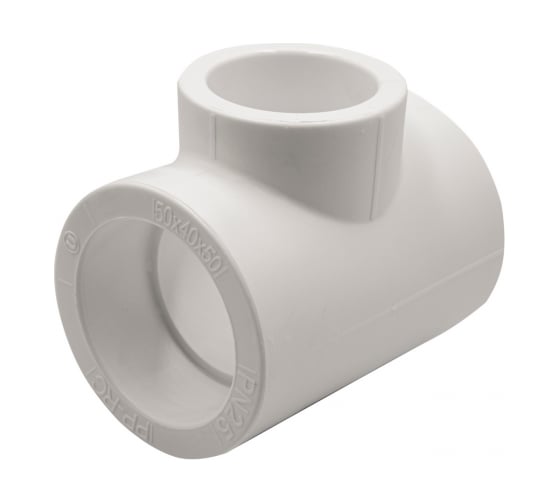 Переходной тройник VRT 50х40х50 EVER plast, белый, Россия 537468