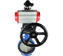 Затвор DN.ru GG25-316L-NBR Ду200 Ру16 с пневмоприводом, пневмораспределителем, БКВ, дублером D050-10812