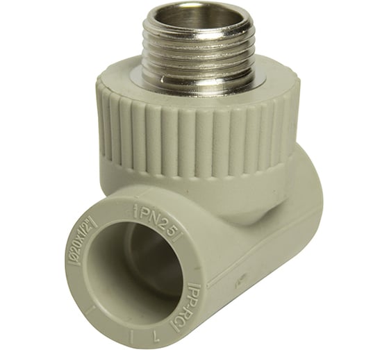 Комбинированный тройник VRT наружная, 20х1/2х20 EVER plast, серый, Россия 538377 1