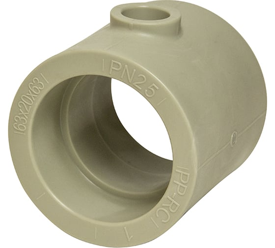 Переходной тройник VRT 63х20х63 EVER plast, серый, Россия 538405 1