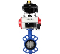 Затвор DN.ru GGG50-GGG40-EPDM Ду80 Ру16 с пневмоприводом, пневмораспределителем, БКВ D050-13791