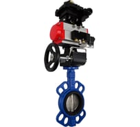 Затвор DN.ru GGG50-GGG40-EPDM Ду80 Ру16 с пневмоприводом, пневмораспределителем, БКВ, дублером D050-14019