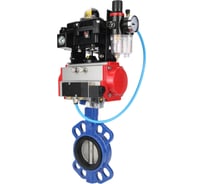 Затвор DN.ru GGG50-GGG40-EPDM Ду80 Ру16 с пневмоприводом, пневмораспределителем, БПВ, БКВ D050-14097