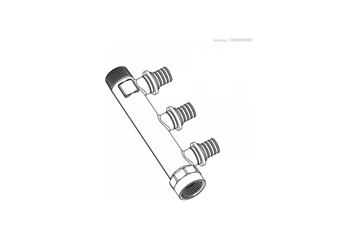 Распределительная гребенка на три трубы REHAU R Rp 3/4-20 RX ...