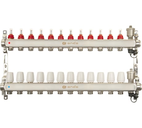 Коллекторная группа ONDO нержавеющая сталь, 12 выходов, в сборе OKGSET12A