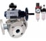 Кран DN.ru 316-316-PTFE-16 ISO 3-ход T-тип Ду100 Ру16 БКВ взрывозащищенный, пневмораспределитель, БПВ D160-34203 1