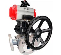 Шаровой кран DN.ru 316-316-PTFE L-тип Ду50 Ру16, пн.привод, пн.распред., БКВ, дублер D160-32542