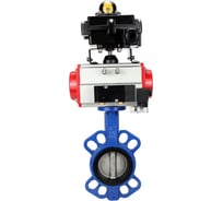 Затвор DN.ru WCB-316L-NBR Ду80 Ру16 с пневмоприводом, пневмораспределителем, БКВ D050-19856