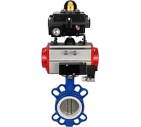 Затвор DN.ru WCB-316L-PTFE Ду100 Ру16 с пневмоприводом, пневмораспределителем, БКВ D050-19864