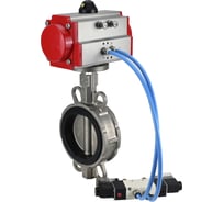 Затвор DN.ru 316L-316L-VITON Ду250 Ру16 с пневмоприводом, пневмораспределителем D050-21563