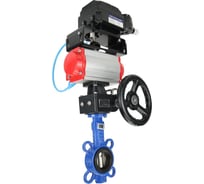 Затвор DN.ru WCB-316L-VITON Ду250 Ру16 с пневмоприводом, пневмопозиционером, дублером D050-09204