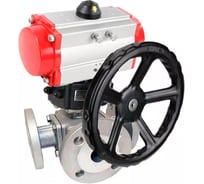 Шаровой кран DN.ru 316-316-PTFE L-тип Ду100 Ру16, пневмопривод, дублер D160-32698