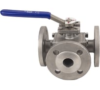 Шаровой полнопроходной кран DN.ru 316-316-PTFE-16 3-ходовой L-тип Ду32 Ру16 с ISO-фланцем D160-28049