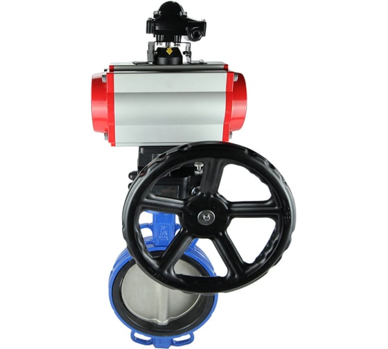 Затвор DN.ru GGG50-316L-EPDM Ду300 Ру16 с пневмоприводом, пневмораспределителем, БКВ, дублером D050-10550 1