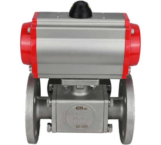 Шаровой кран DN.ru 316-316-PTFE L-тип Ду80 Ру16, пневмопривод D160-32067