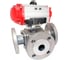 Кран шаровой DN.ru 316-316-PTFE-16 ISO 3-ходовой T-тип Ду100 Ру16, пневмораспределитель D160-33804 1