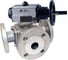 Кран шаровой DN.ru 316-316-PTFE-16 ISO 3-ходовой T-тип Ду100 Ру16, пневмораспределитель D160-34224 1