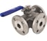 Шаровой полнопроходной кран DN.ru 316-316-PTFE-16 3-ходовой Т-тип Ду100 Ру16 с ISO-фланцем D160-28045 2