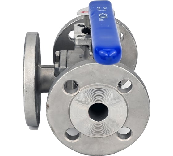 Шаровой полнопроходной кран DN.ru 316-316-PTFE-16 3-ходовой Т-тип Ду20 Ру16 с ISO-фланцем D160-28038