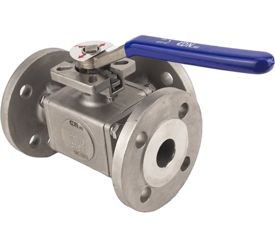 Шаровой полнопроходной кран DN.ru 316-316-PTFE-16 3-ходовой Т-тип Ду80 Ру16 с ISO-фланцем D160-28044