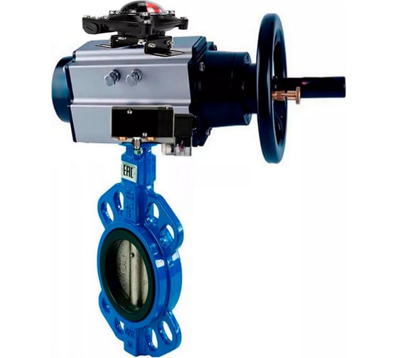 Затвор DN.ru GGG50-316L-NBR Ду150 Ру16 с пневмоприводом, пневмораспределителем, БКВ D050-21860 1