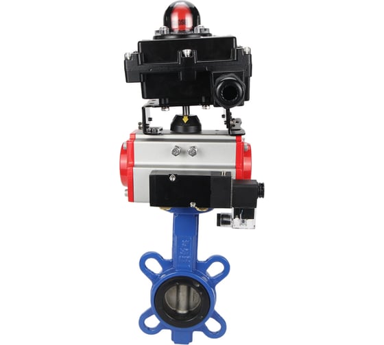 Затвор DN.ru GG25-316L-NBR Ду50 Ру16 с пневмоприводом, пневмораспределителем, БКВ D050-14542 1