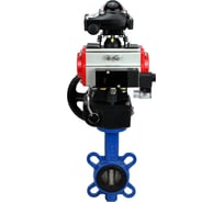 Затвор DN.ru GG25-316L-NBR Ду50 Ру16 с пневмоприводом, пневмораспределителем, БКВ, дублером D050-10816