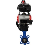 Затвор DN.ru GG25-316L-NBR Ду50 Ру16 с пневмоприводом, пневмораспределителем, БКВ, дублером D050-14552