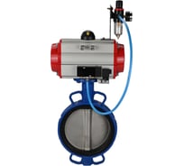 Затвор DN.ru GG25-316L-NBR Ду200 Ру16 с пневмоприводом, пневмораспределителем, БПВ D050-11046
