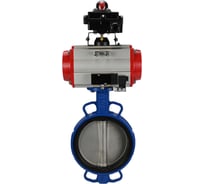 Затвор DN.ru GG25-316L-NBR Ду250 Ру16 с пневмоприводом, пневмораспределителем, БКВ D050-14539