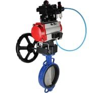 Затвор DN.ru GGG50-GGG40-EPDM Ду100 Ру16 с пневмоприводом, пневмораспределителем, БПВ, БКВ, дублером D050-14071