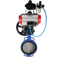 Затвор DN.ru GG25-316L-NBR Ду250 Ру16 с пневмоприводом, пневмораспределителем, БПВ, БКВ, дублером D050-14673