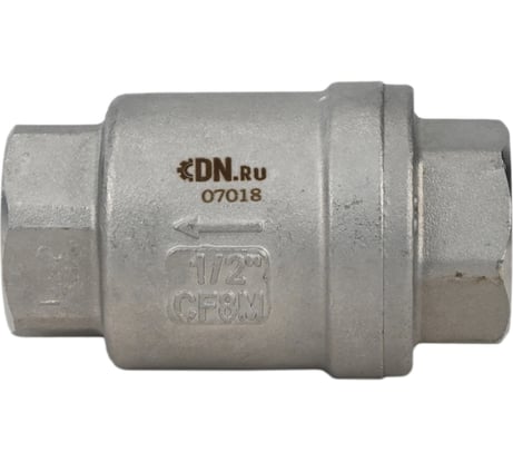 Клапан обратный пружинный DN.ru SCV316-6340 Ду25 Ру63 нержавеющая сталь 316, тефлон D100-03574