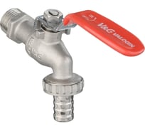 Водоразборный кран VALOGIN со штуцером, 1/2, стальная рукоятка VG-105101