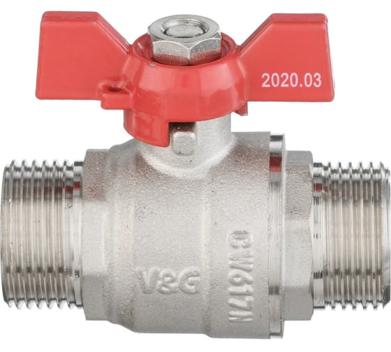 Шаровой кран VALOGIN рукоятка бабочка, 3/4 нар.-нар. VG-103102