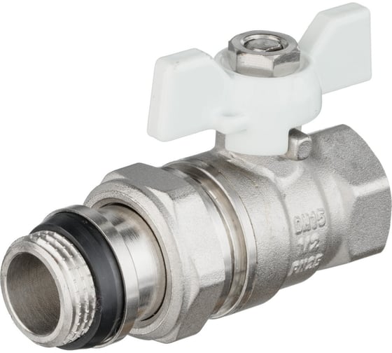 Шаровой кран VALOGIN с полусгоном, 1/2 вн.-нар., белая рукоятка VG-104201
