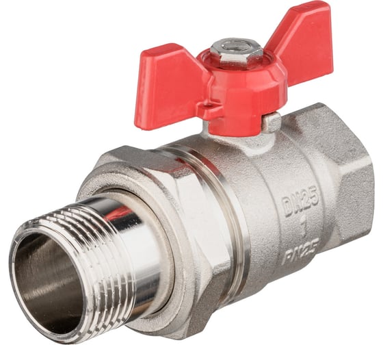 Шаровой кран VALOGIN с полусгоном, 1 вн.-нар., рукоятка бабочка VG-104103