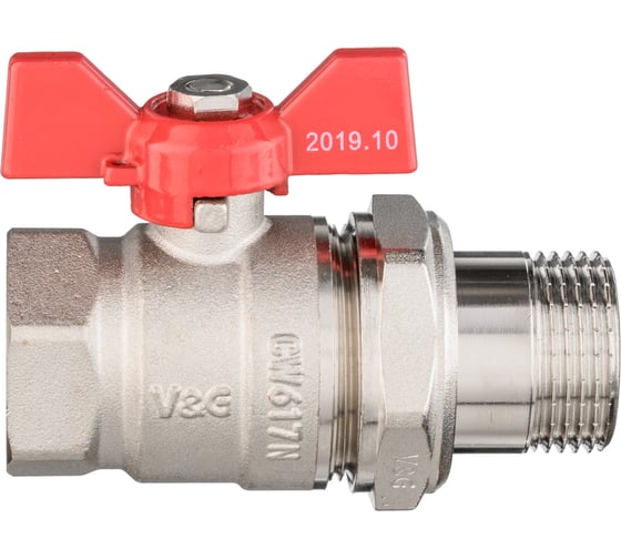 Шаровой кран VALOGIN с полусгоном, 1 вн.-нар., рукоятка бабочка VG-104103