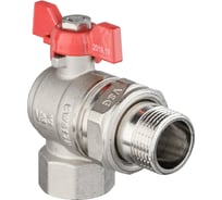 Шаровой кран VALOGIN угловой, с полусгоном, 3/4 вн.-нар., рукоятка бабочка VG-104402