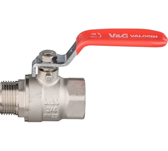 Шаровой кран VALOGIN стальная рукоятка, 3/4 вн.-нар. VG-101202