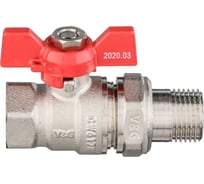 Шаровой кран VALOGIN с полусгоном, 1/2 вн.-нар., рукоятка бабочка VG-104101