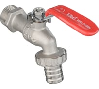 Водоразборный кран VALOGIN со штуцером, 3/4, стальная рукоятка VG-105102