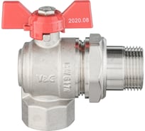 Шаровой кран VALOGIN угловой, с полусгоном, 1 вн.-нар., рукоятка бабочка VG-104403