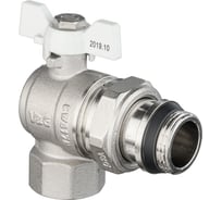 Шаровой кран VALOGIN угловой, с полусгоном, 3/4 вн.-нар., белая рукоятка VG-104502