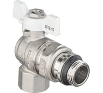 Шаровой кран VALOGIN угловой, с полусгоном, 1/2 вн.-нар., белая рукоятка VG-104501