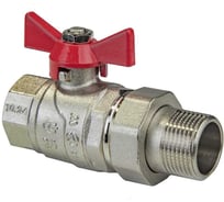 Кран шаровой с полусгоном KROMWELL ручка-бабочка, 3/4" внутренняя - наружная резьба KW.185.05