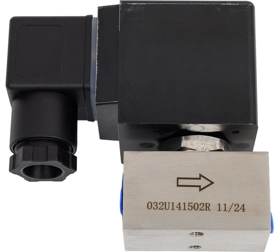 Клапан электромагнитный Ридан EV214R, G 3/8, PTFE, (вода и др. нейтральные среды до 120 гр.С), нормально закрытый, 0…250 бар, с катушкой 24 В пост.тока 032U141502R
