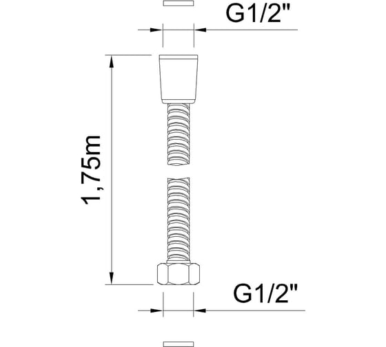 Шланг для душа Clever 1,75 м-1/2" 61973
